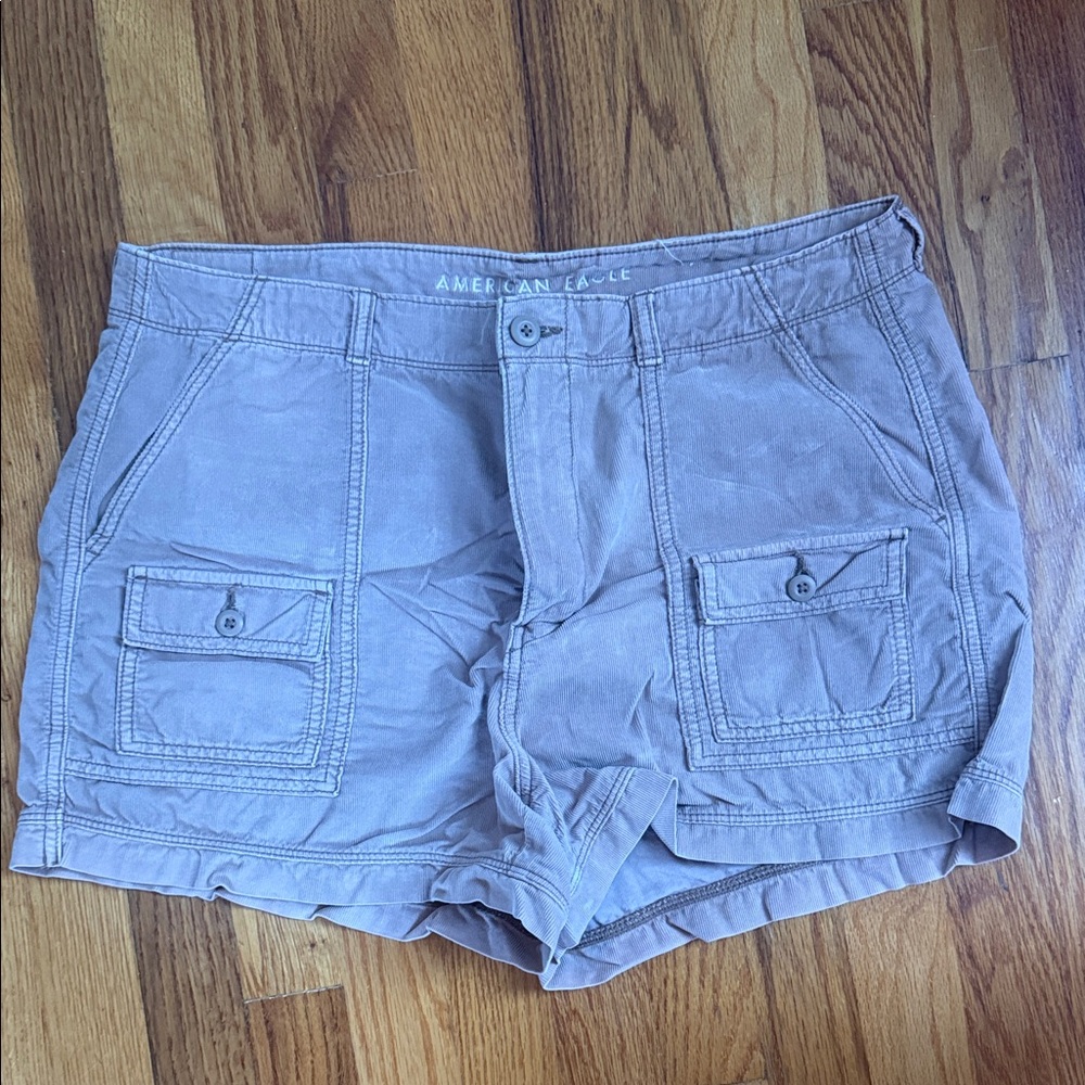 American Eagle Outfitters Women's Corduroy   Shorts in Tan